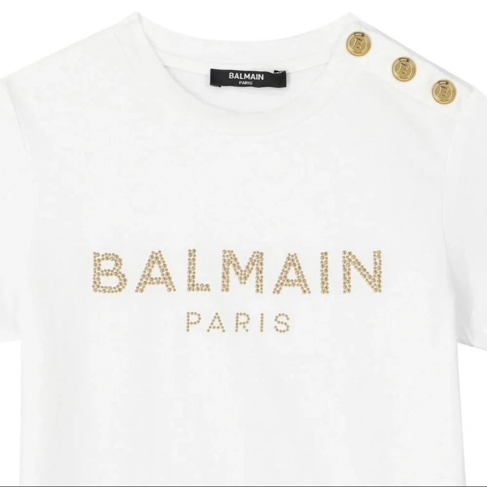NWT! BALMAIN Girls White T-Shirt Sz. 4Y - Picture 2 of 7